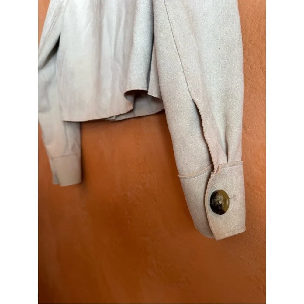 Banana Republic Vegan Suede Cropped Utility Jacket XS